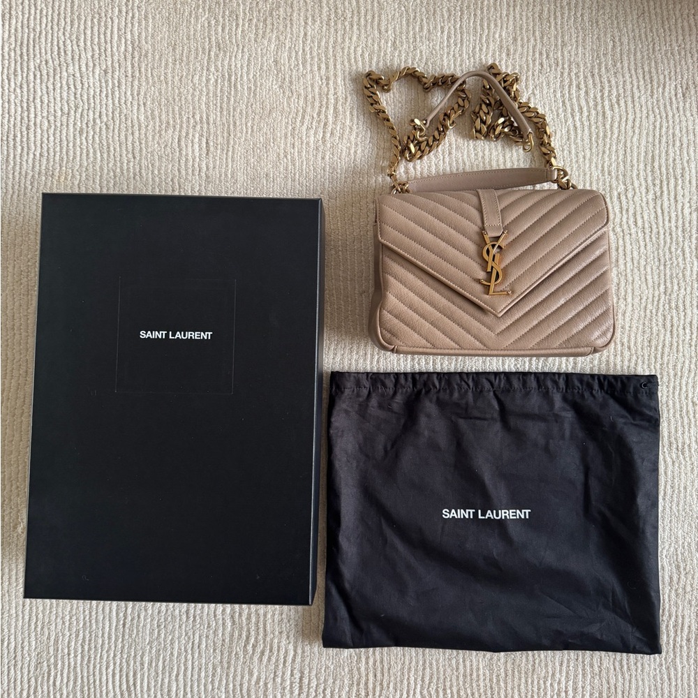 YSL Medium College Bag - Rare Taupe Color - Picture 3 of 16